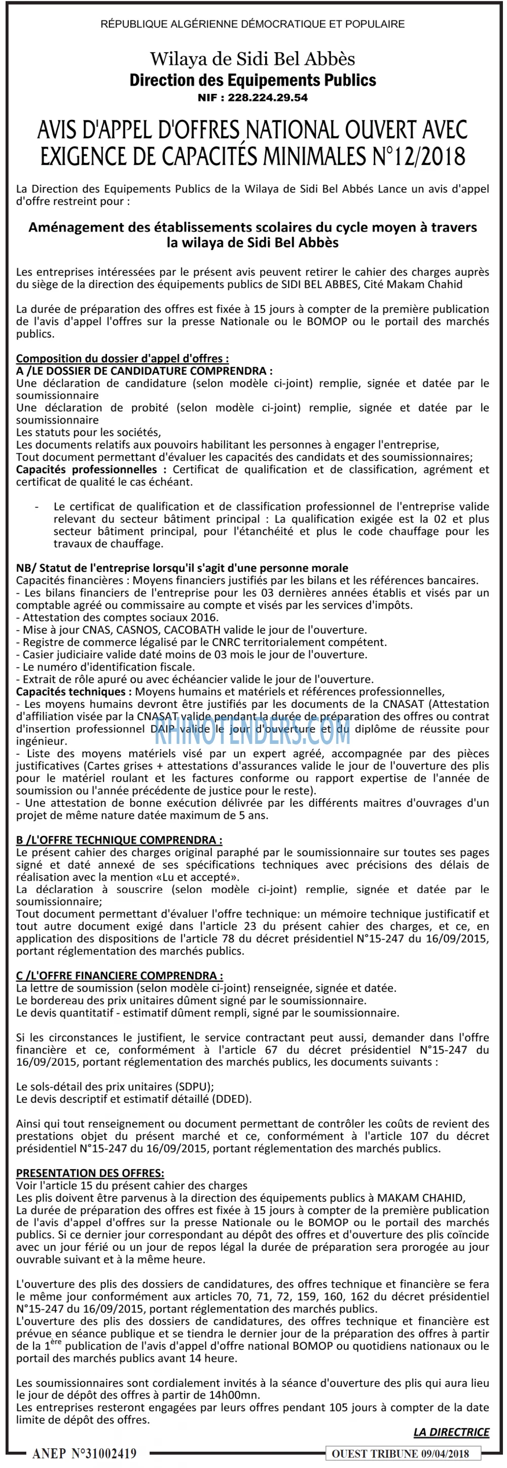 ouest TRIBUNE