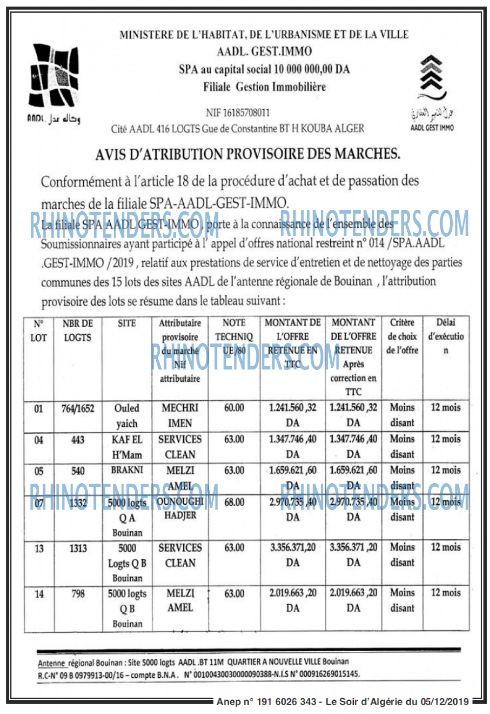 LE SOIR D'ALGERIE