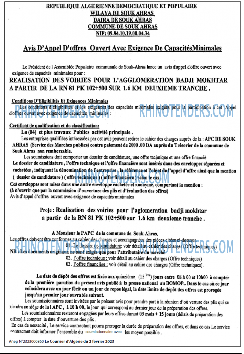 Le Courrier d'Algerie