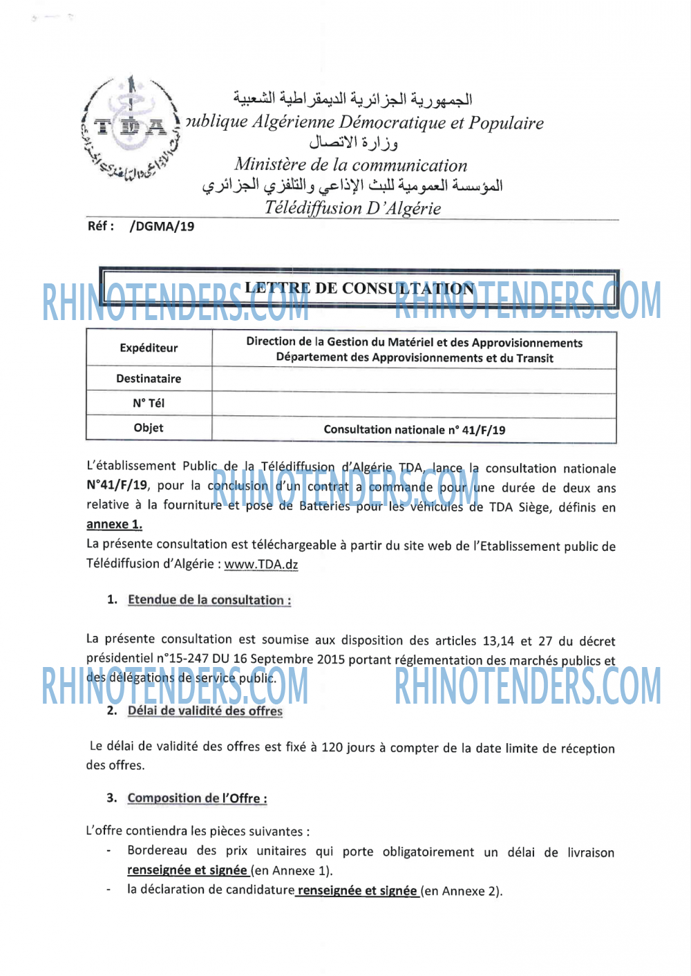 TDA - Télédiffusion d'Algérie