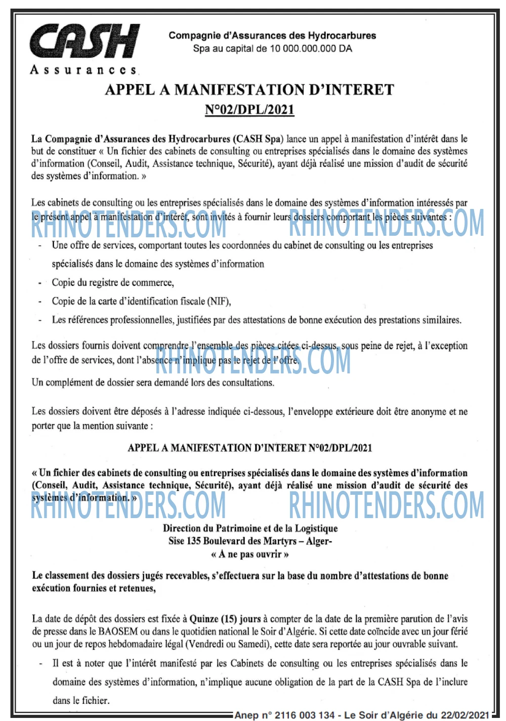 LE SOIR D'ALGERIE