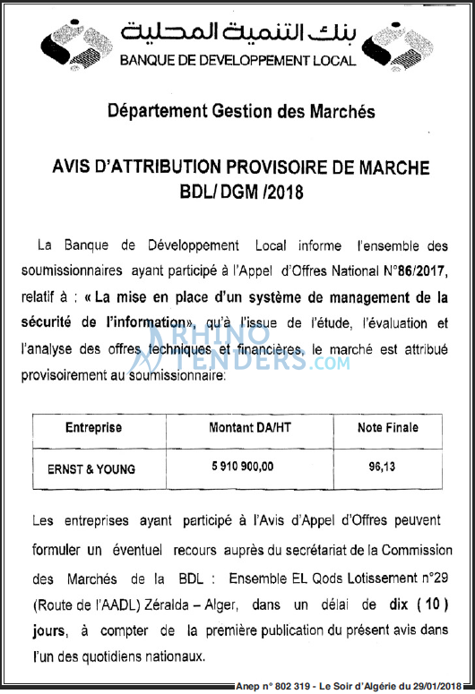 LE SOIR D'ALGERIE