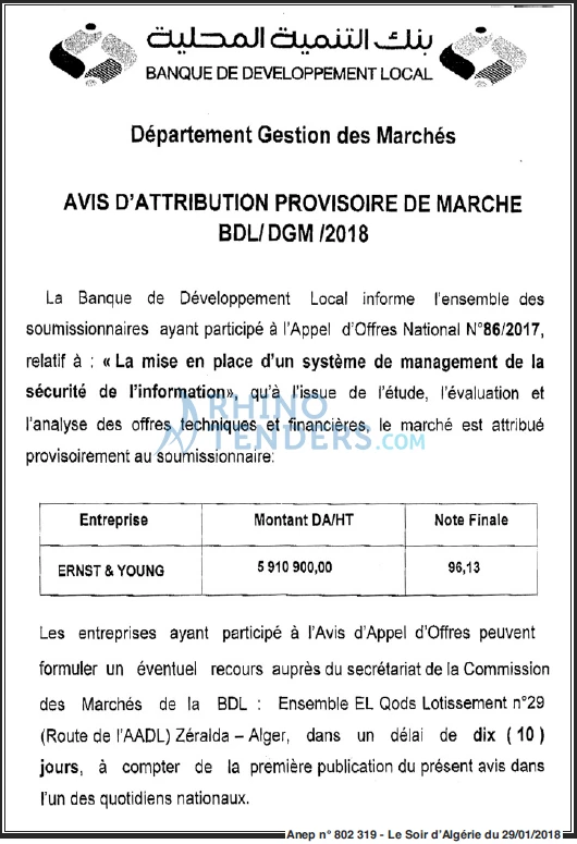 LE SOIR D'ALGERIE