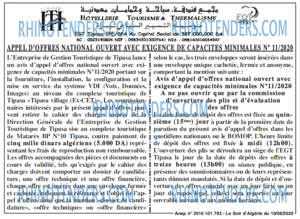 LE SOIR D'ALGERIE