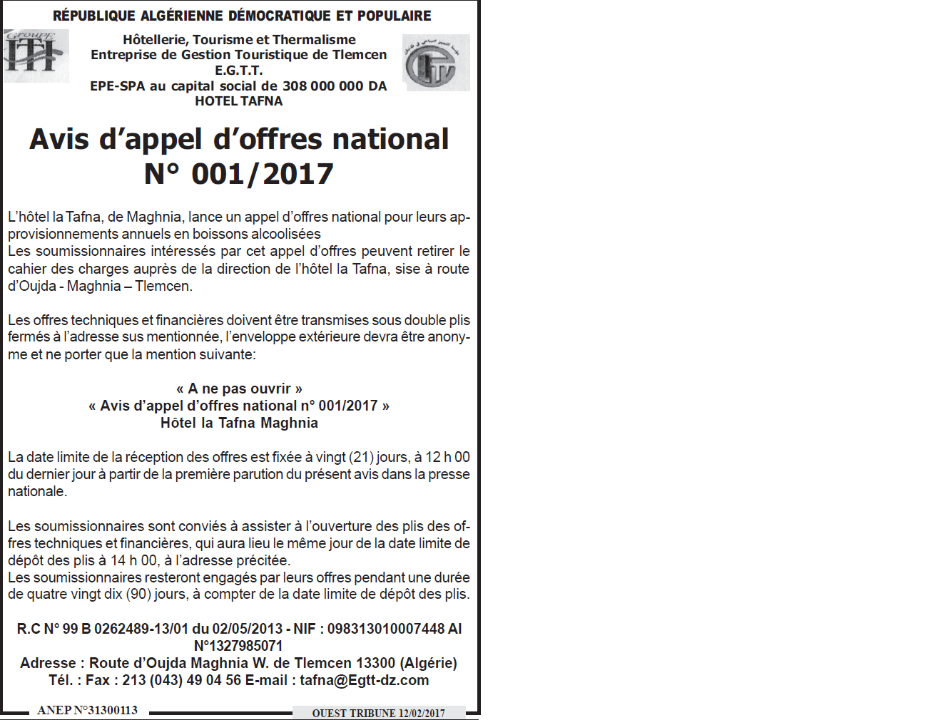 ouest TRIBUNE