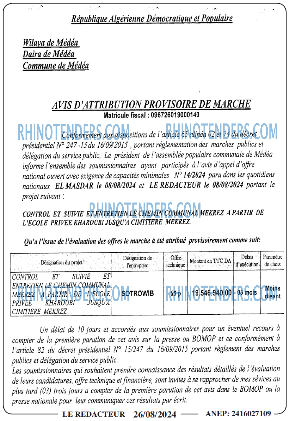 LE REDACTEUR