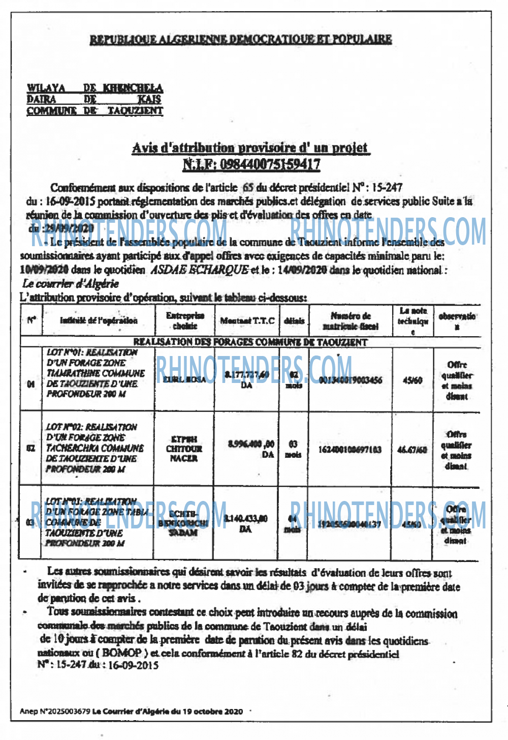 Le Courrier d'Algerie