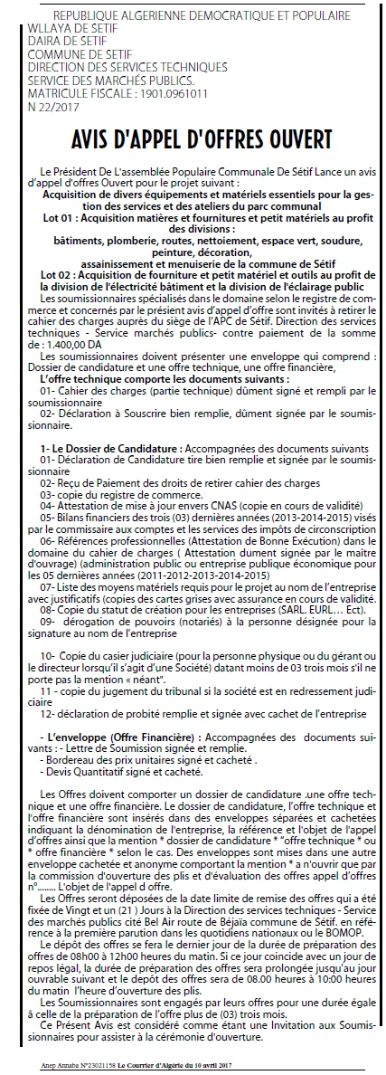 Le Courrier d'Algerie