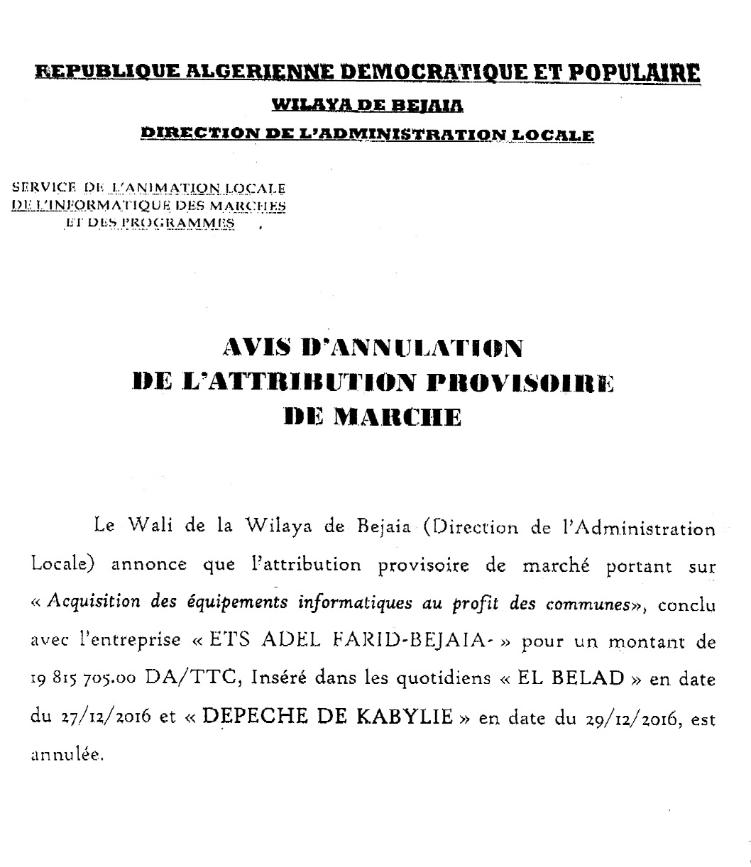 LA DEPECHE DE KABYLIE