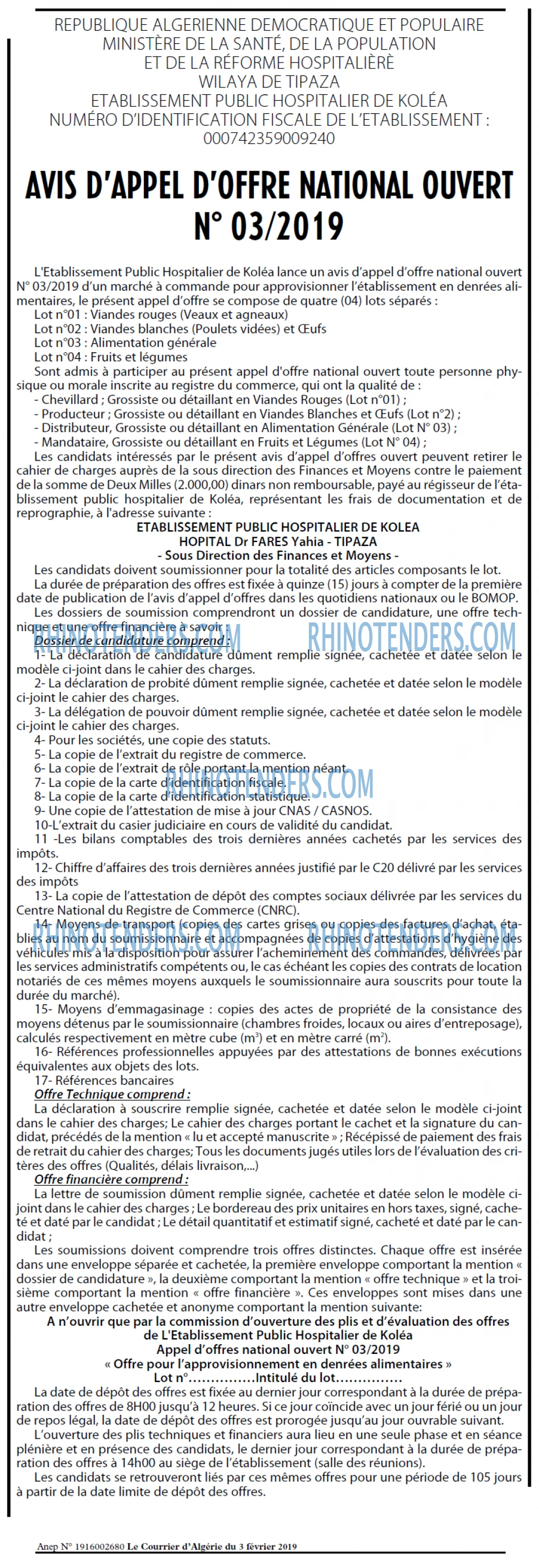 Le Courrier d'Algerie