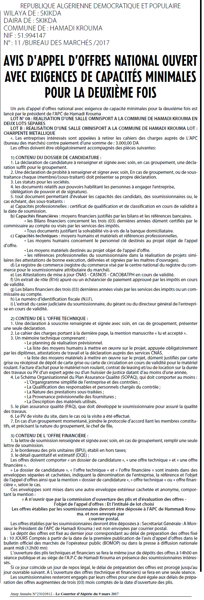 Le Courrier d'Algerie