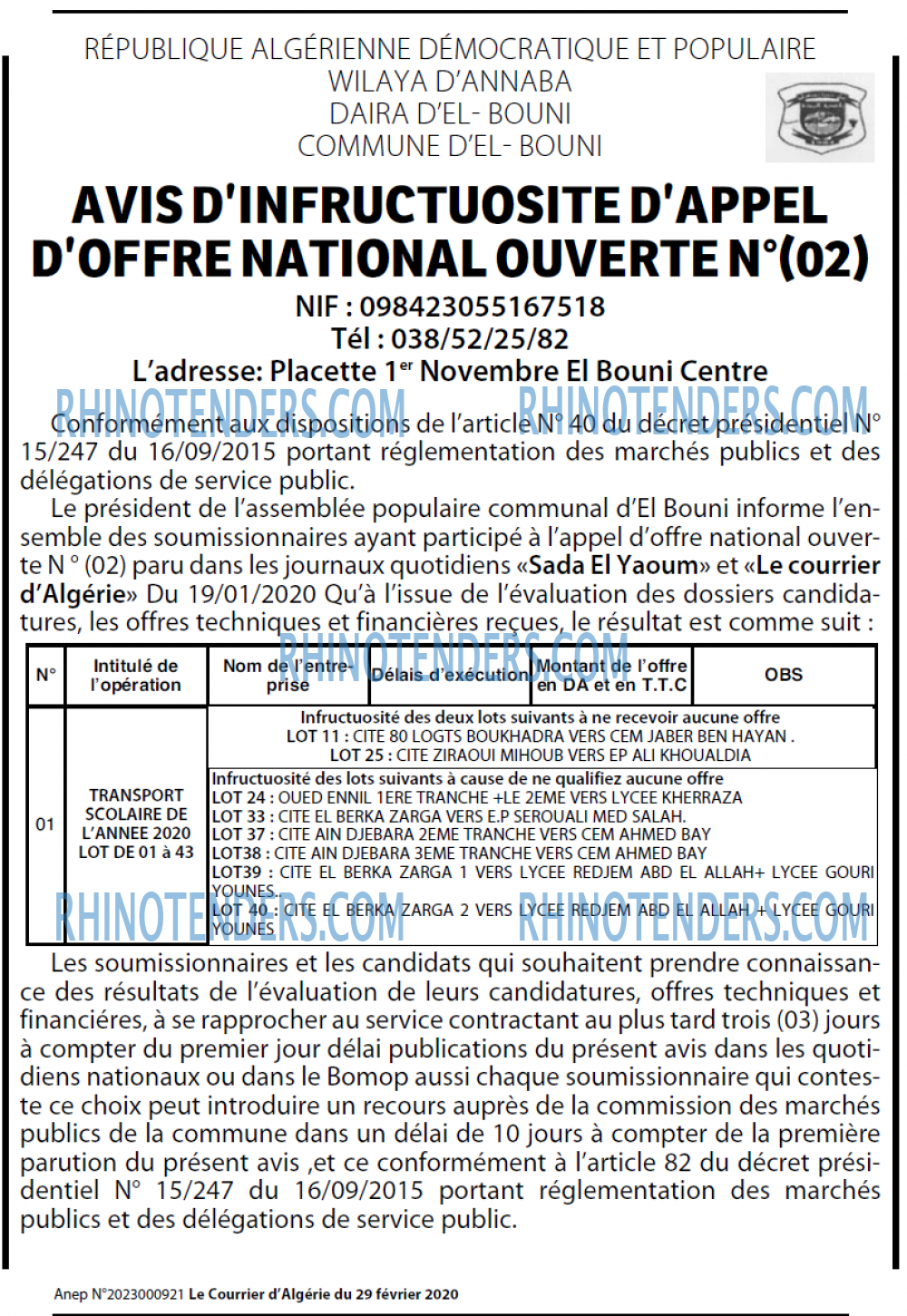 Le Courrier d'Algerie