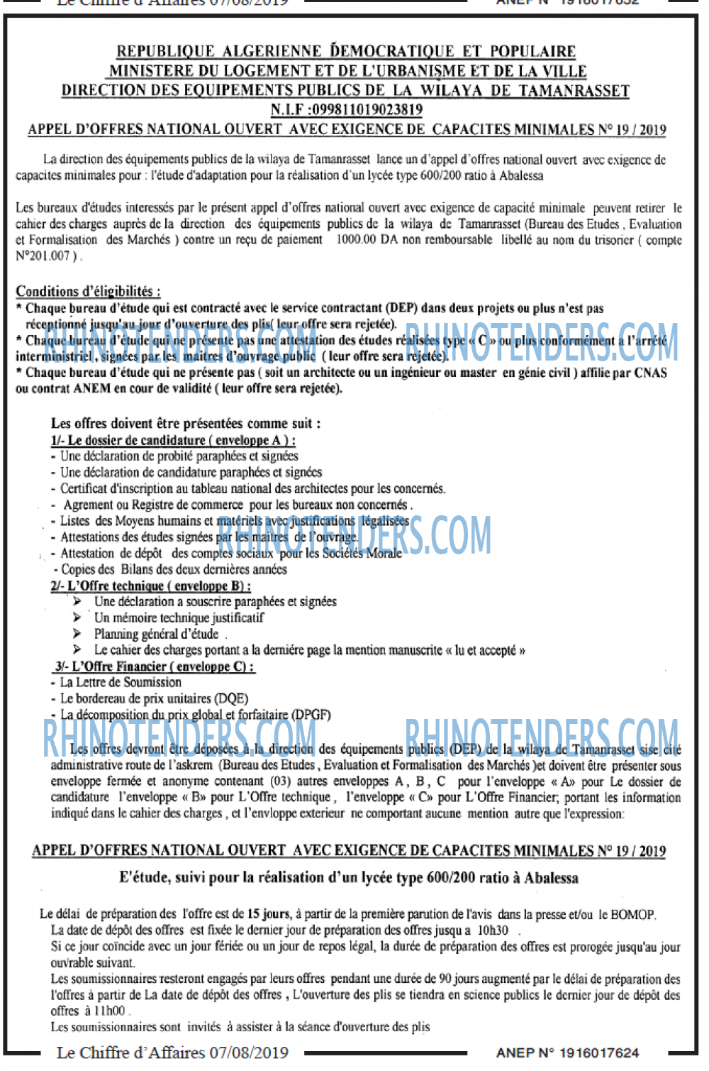 Le Chiffre d'Affaires