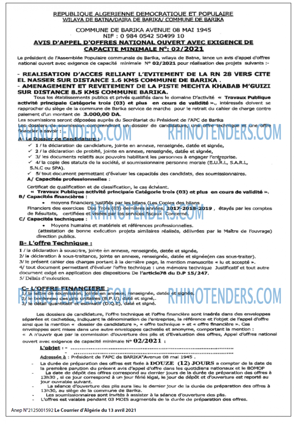 Le Courrier d'Algerie