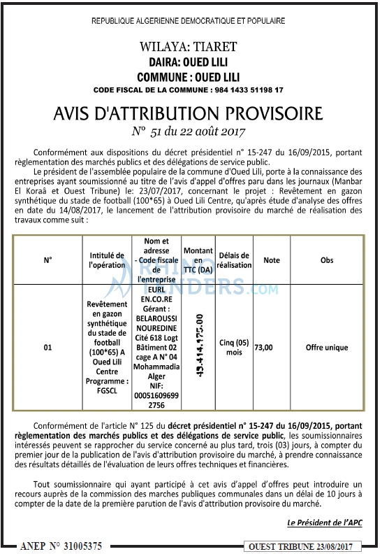 ouest TRIBUNE