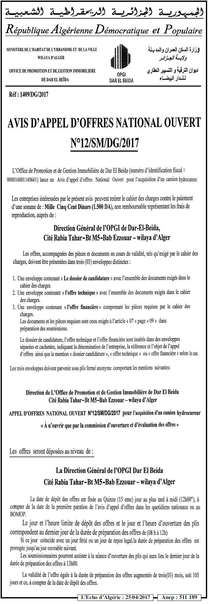 L'ECHO D'ALGERIE