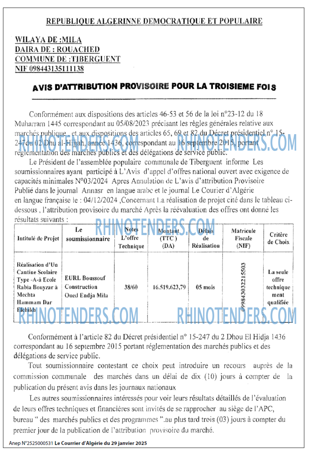 Le Courrier d'Algerie