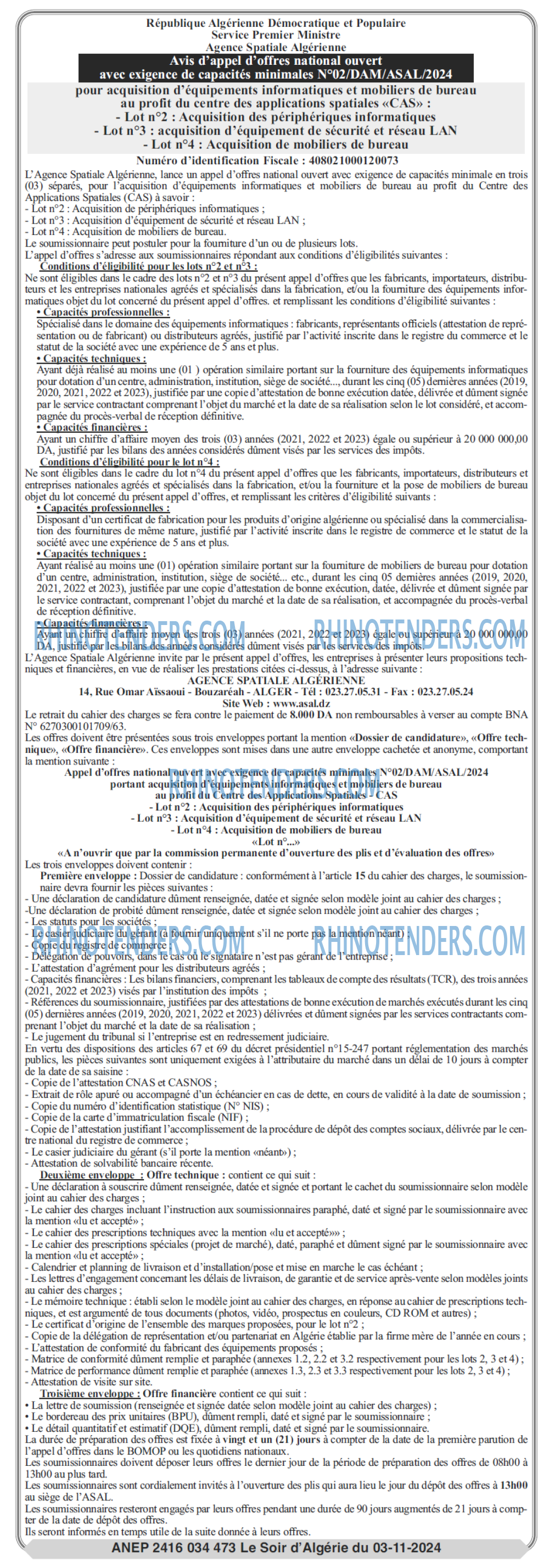 LE SOIR D'ALGERIE