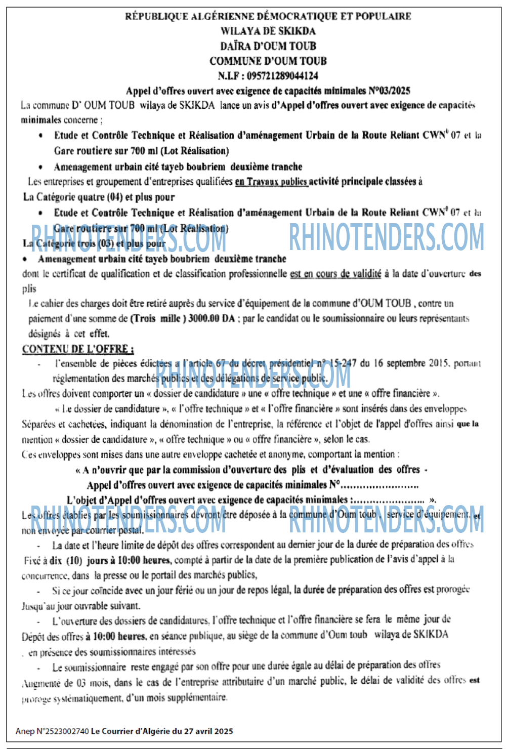 Le Courrier d'Algerie