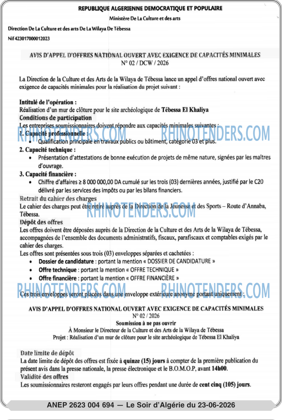 LE SOIR D'ALGERIE