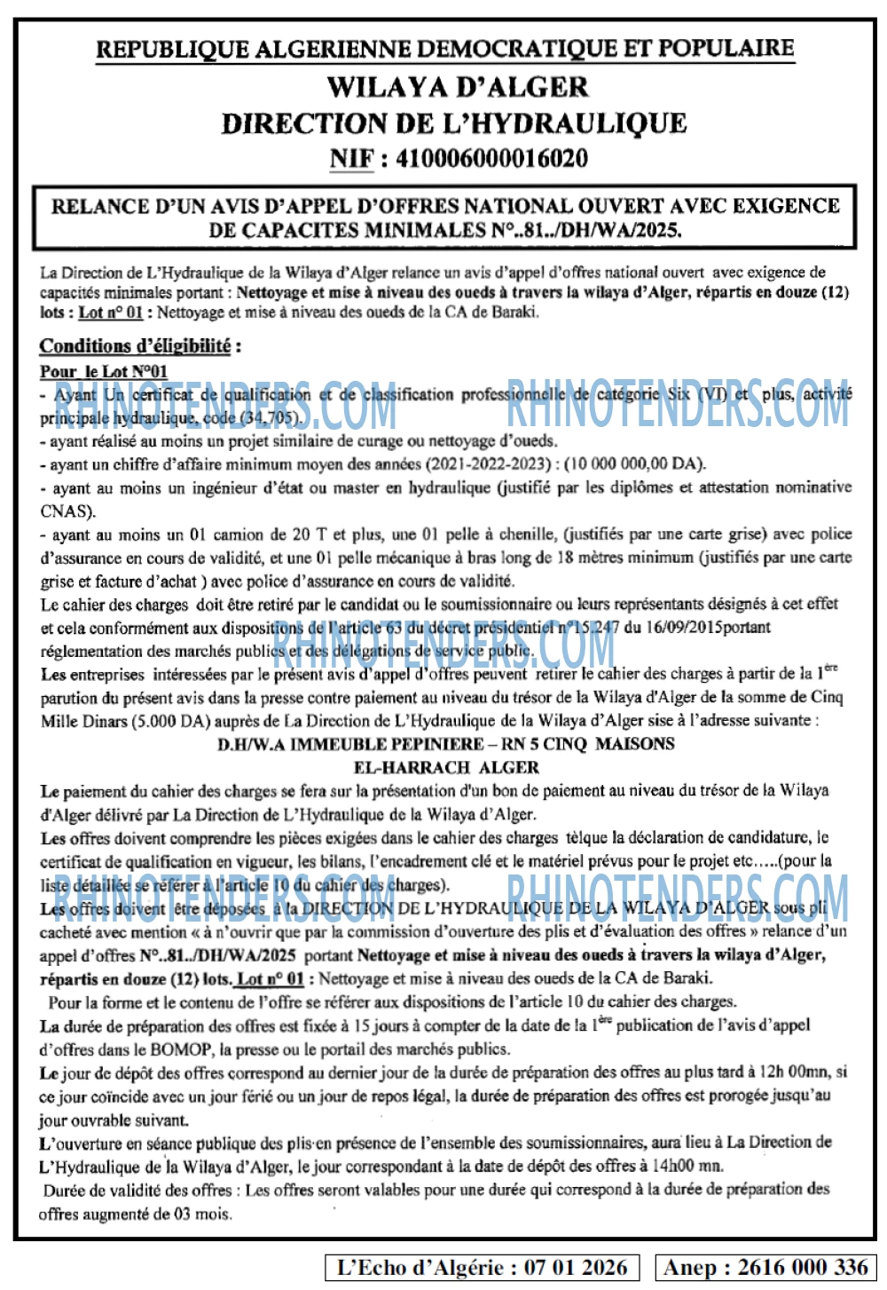 L'ECHO D'ALGERIE
