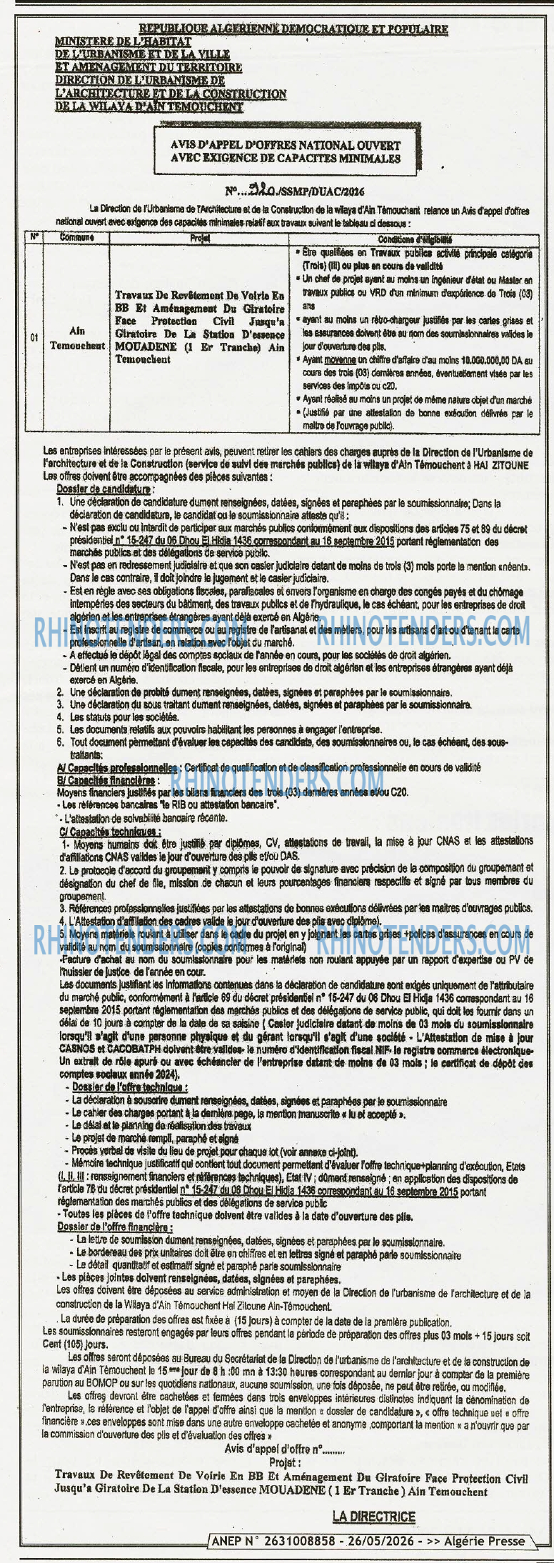 ALGERIE PRESSE