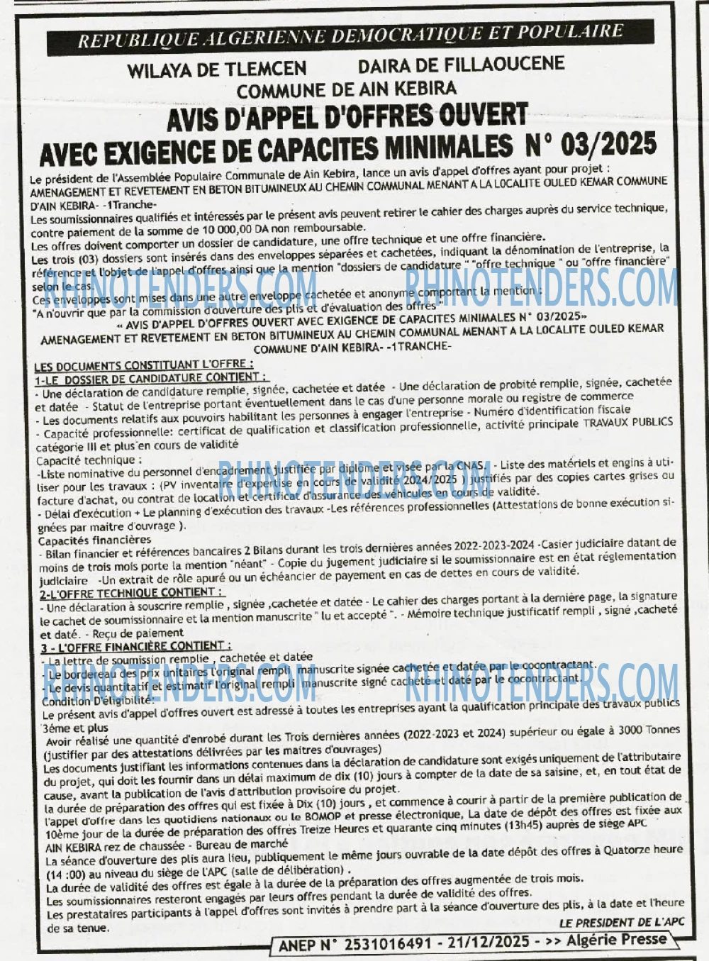 ALGERIE PRESSE