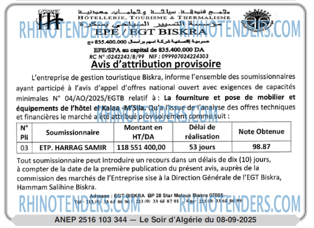 LE SOIR D'ALGERIE