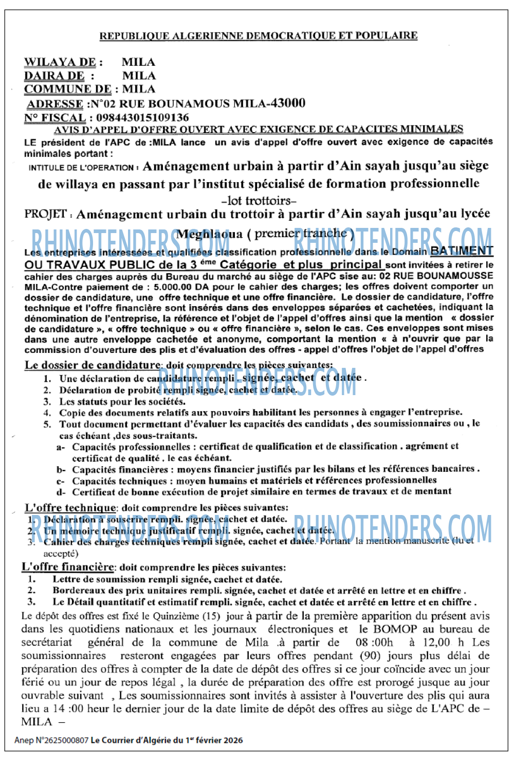 Le Courrier d'Algerie