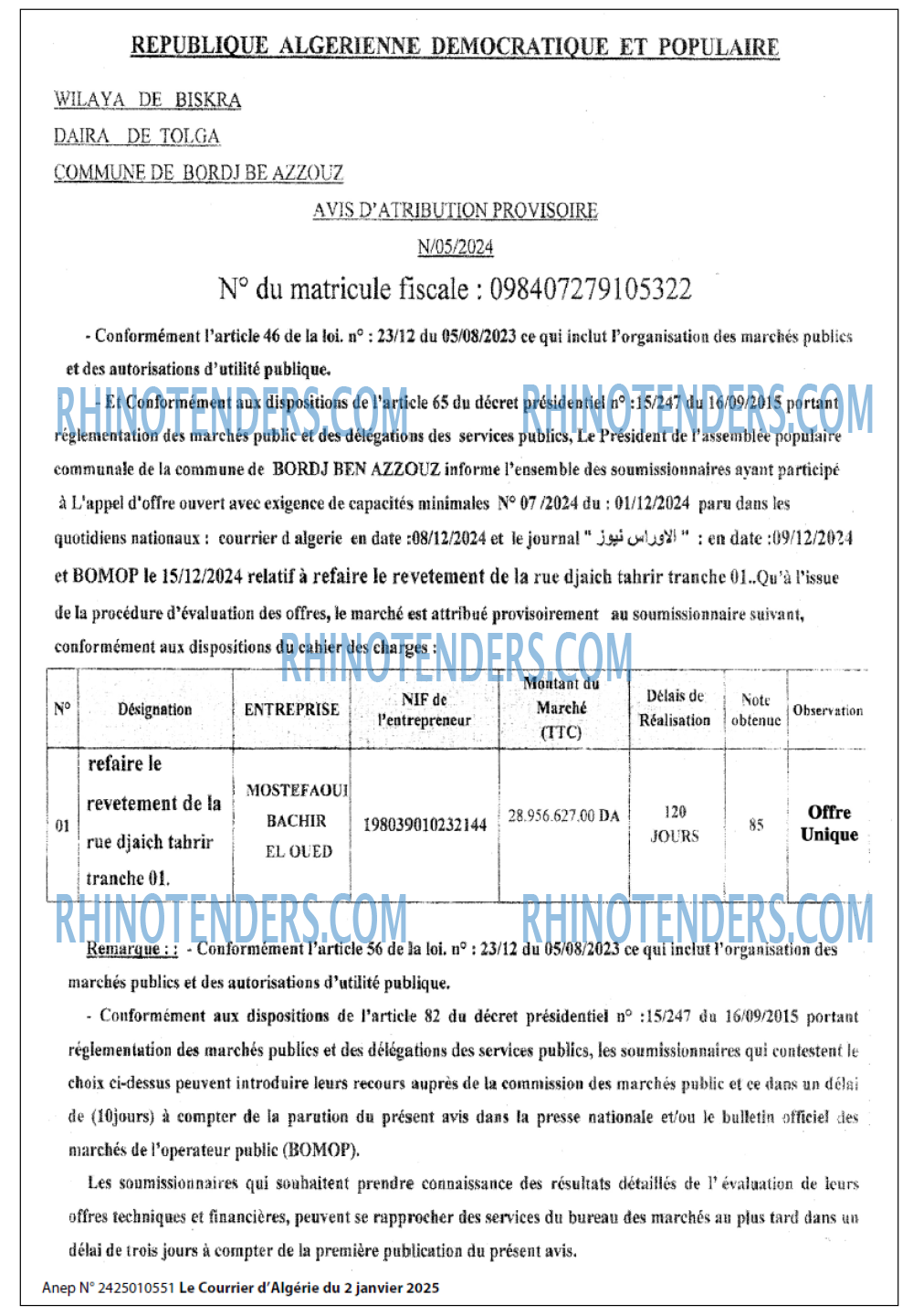 Le Courrier d'Algerie