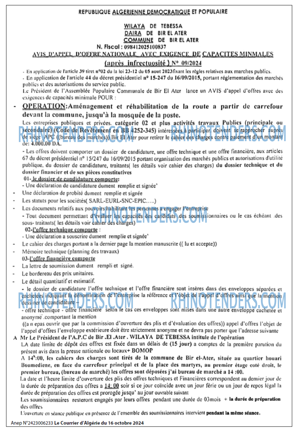 Le Courrier d'Algerie