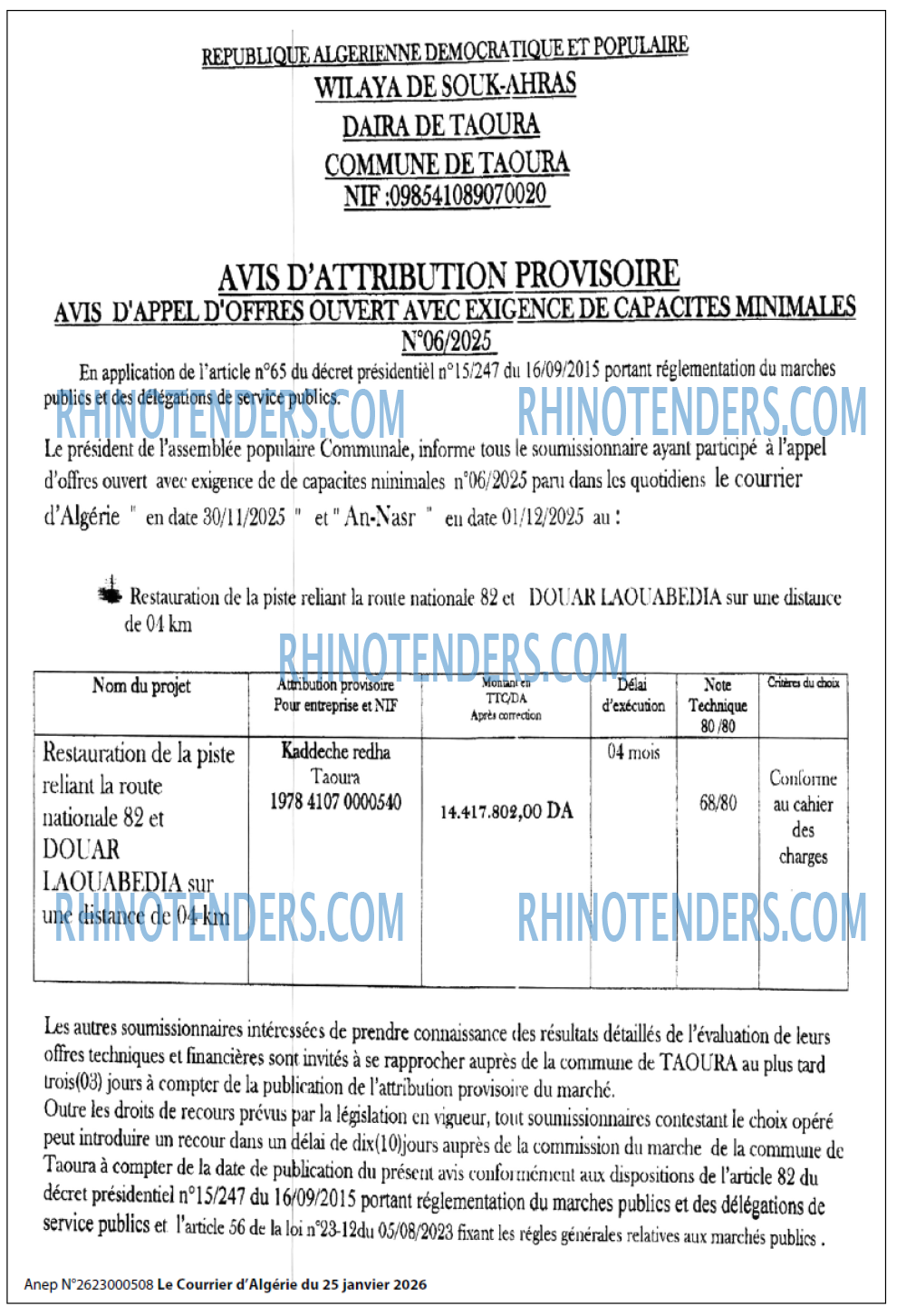 Le Courrier d'Algerie