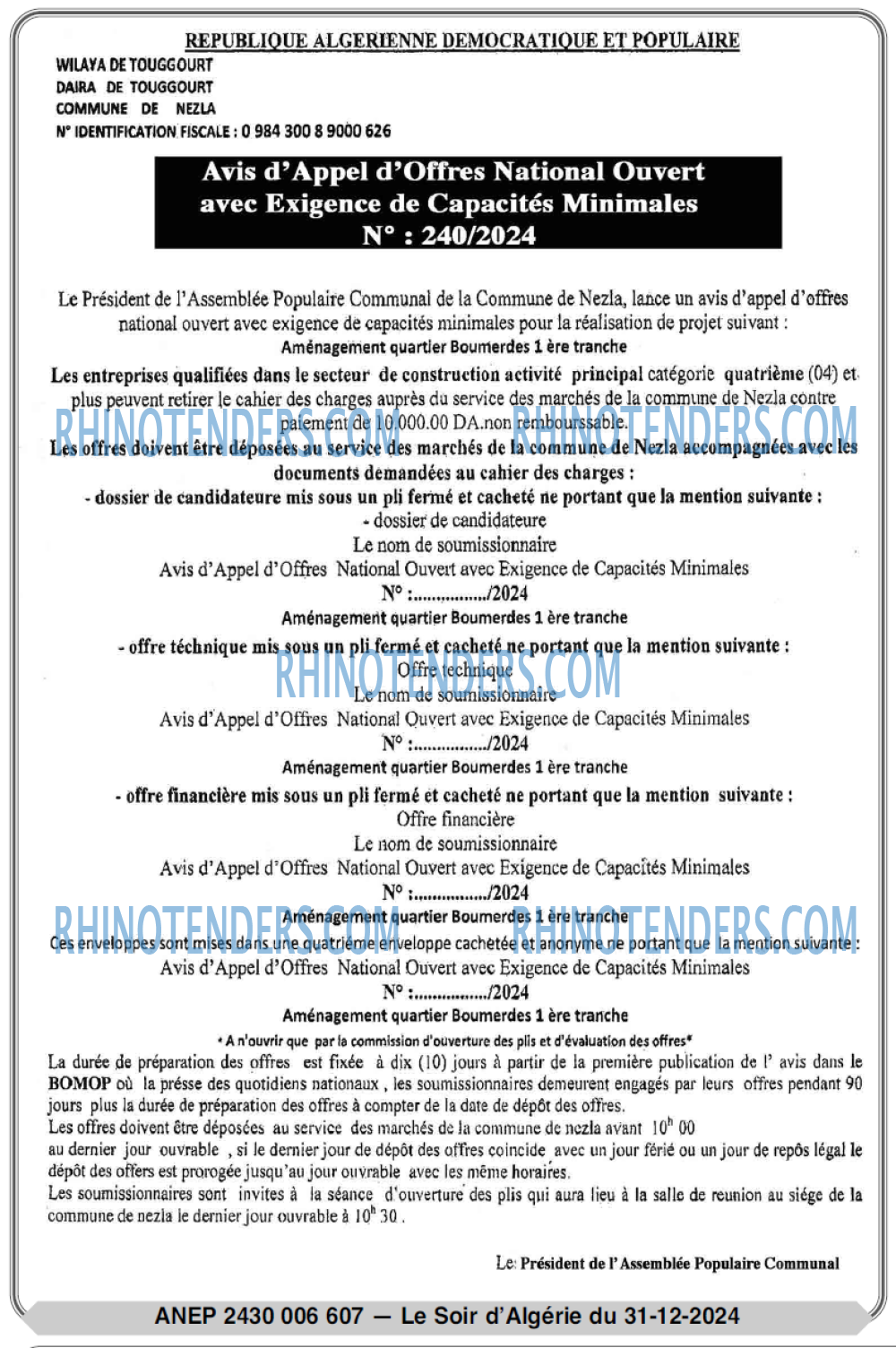 LE SOIR D'ALGERIE