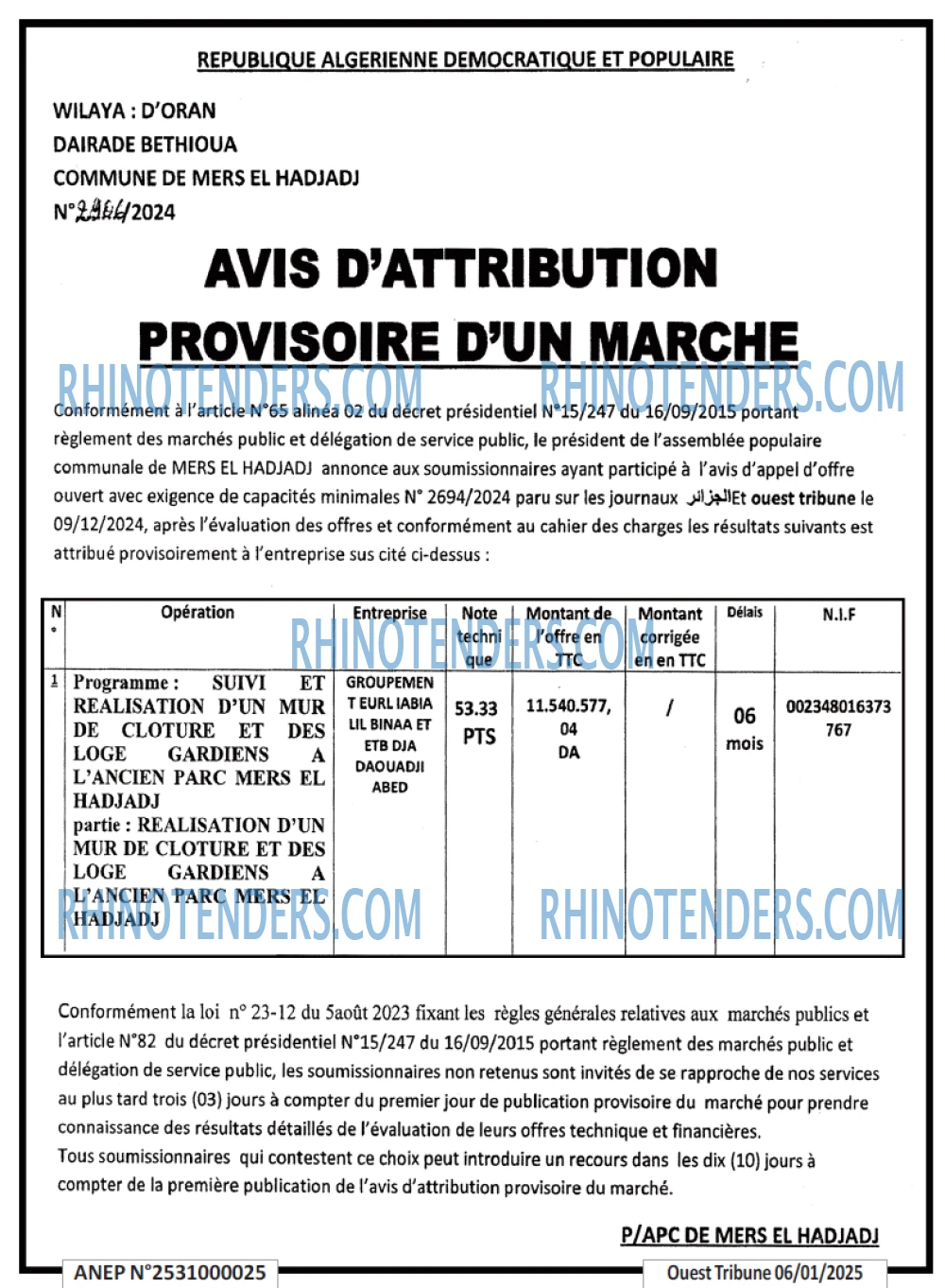 ouest TRIBUNE