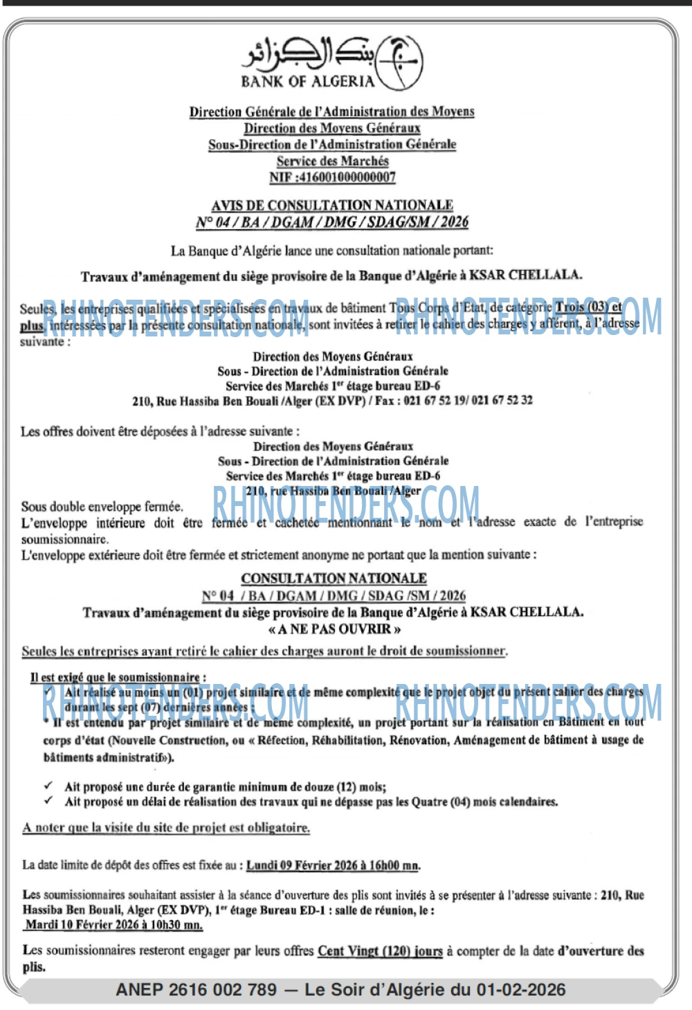 LE SOIR D'ALGERIE