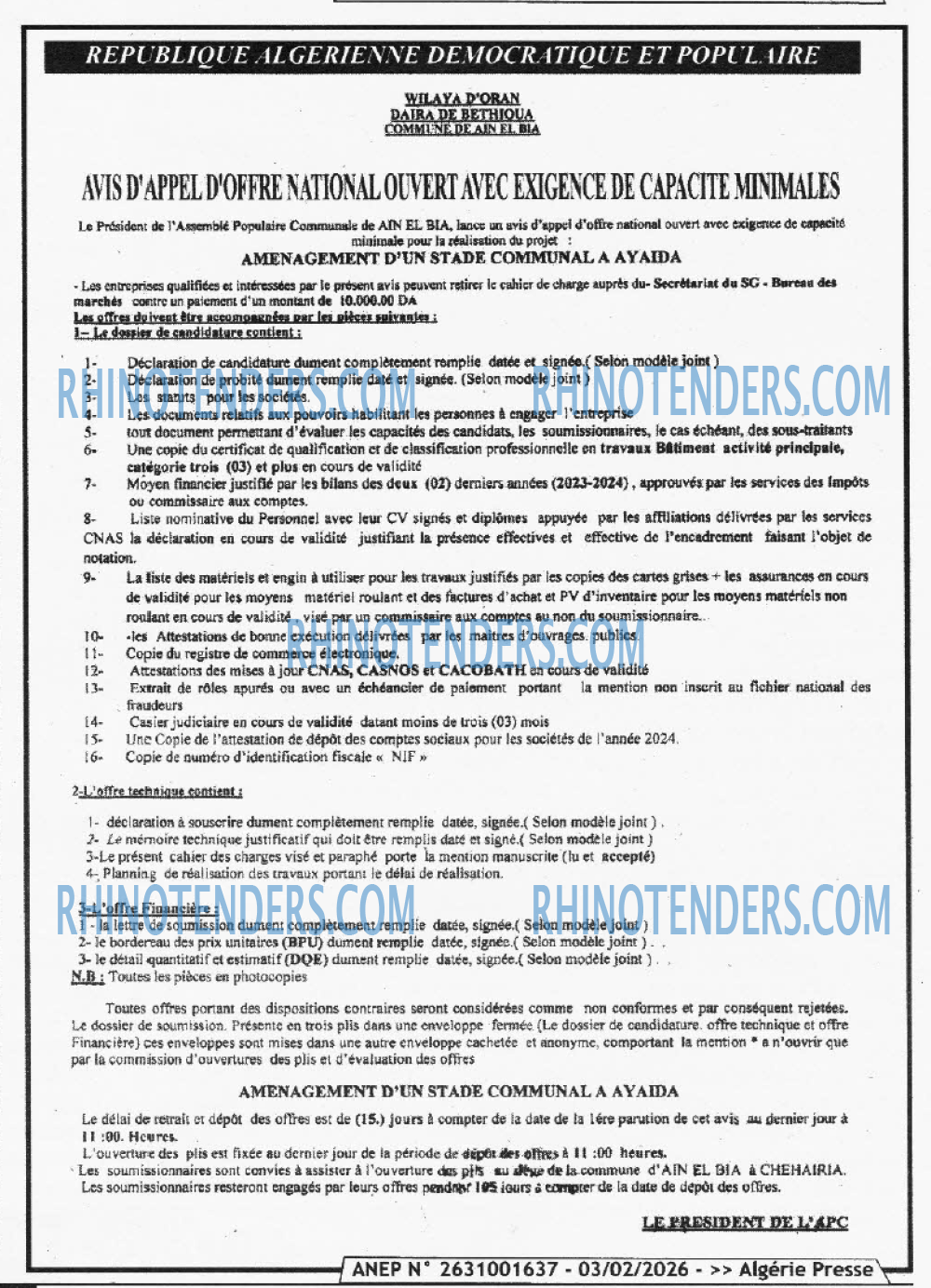 ALGERIE PRESSE