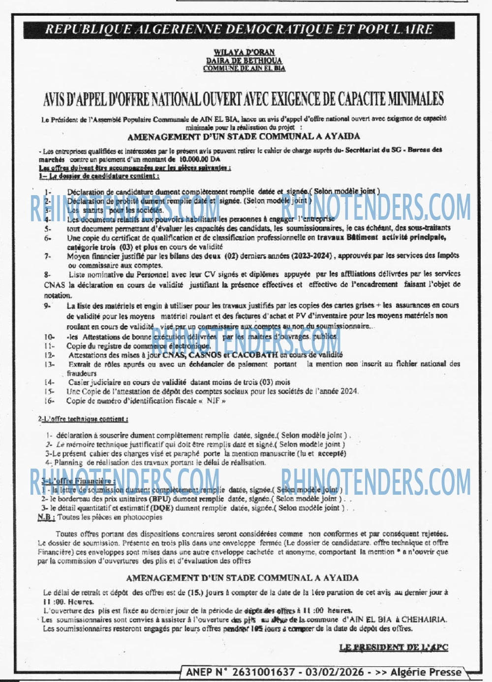 ALGERIE PRESSE