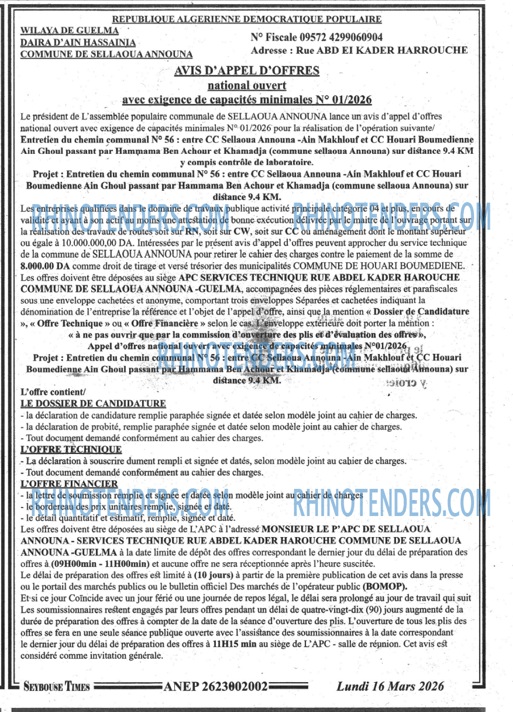 SEYBOUSSE TIMES