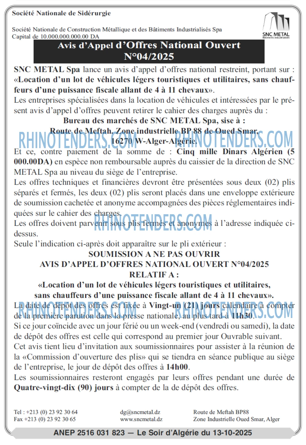 LE SOIR D'ALGERIE