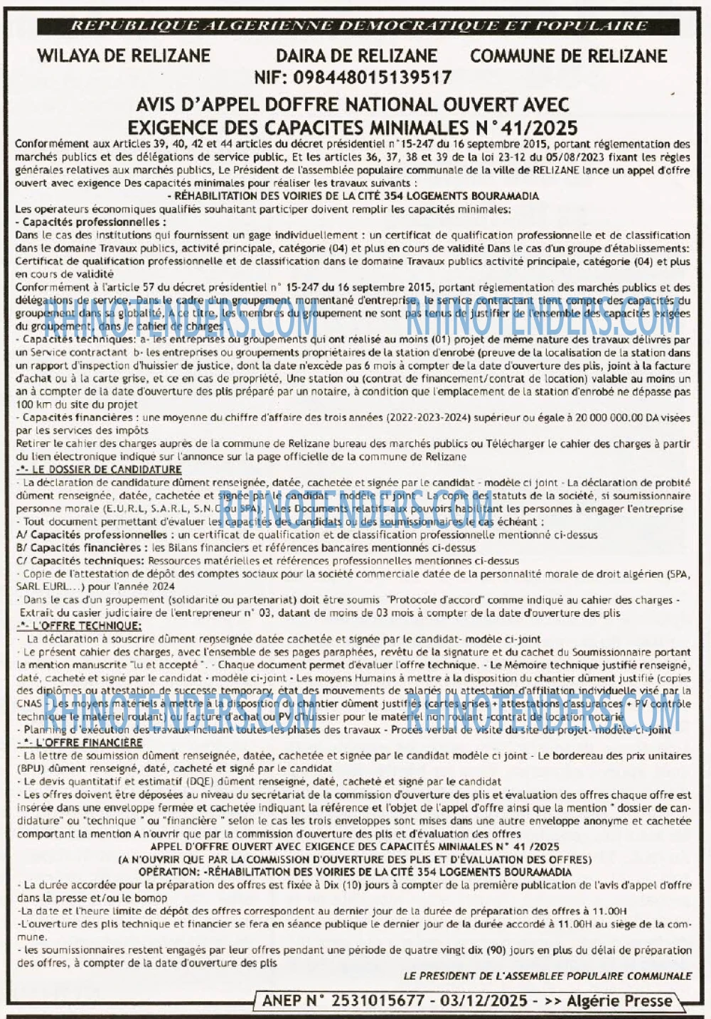ALGERIE PRESSE