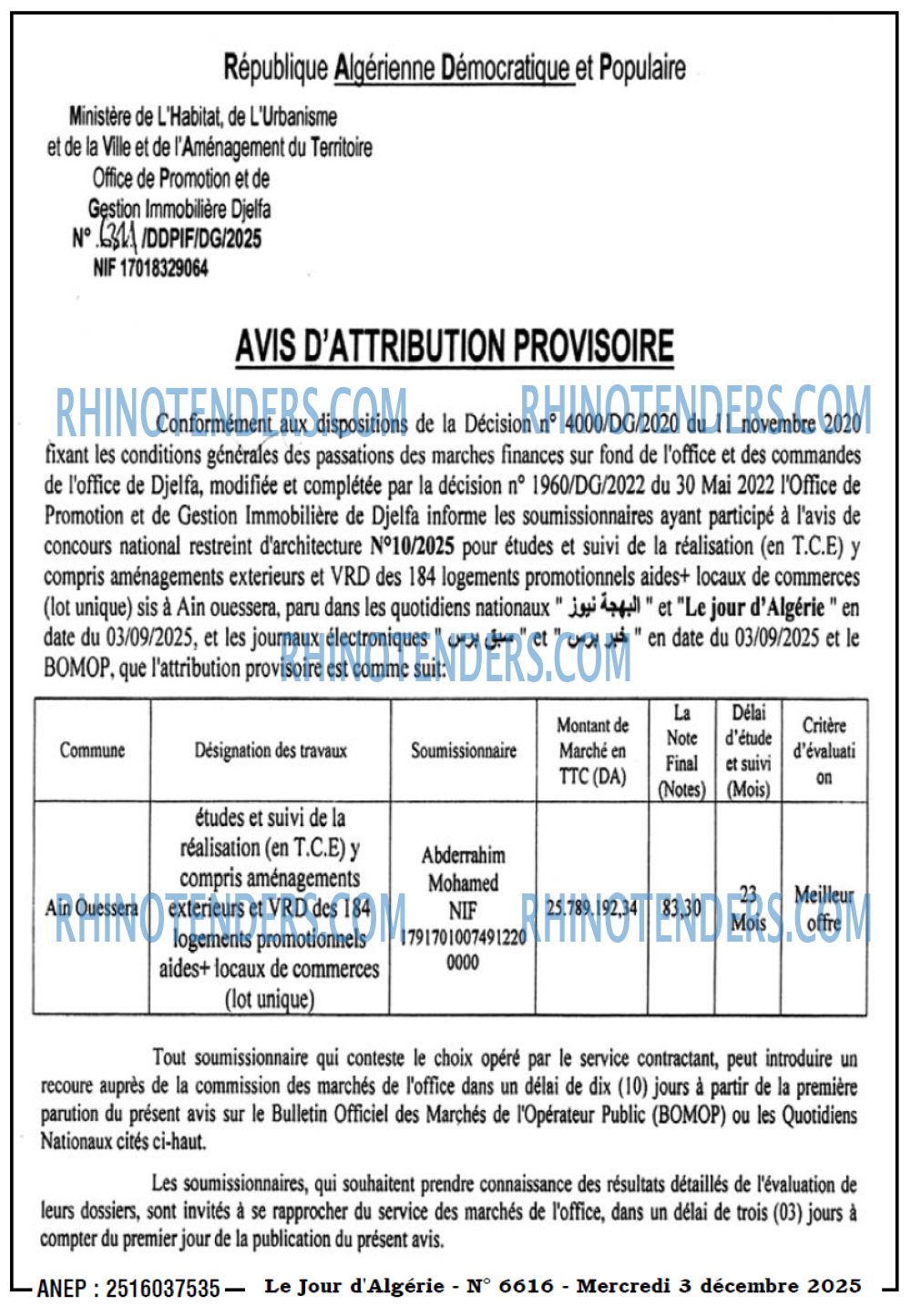 Le Jour d'Algérie