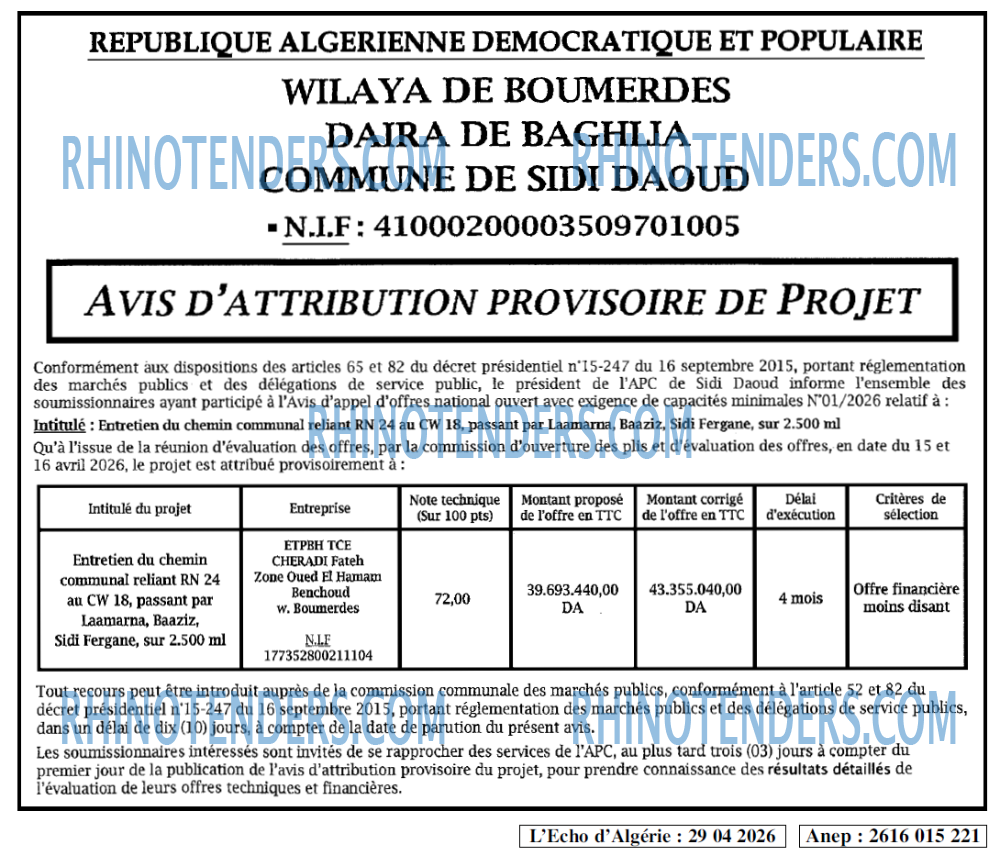 L'ECHO D'ALGERIE