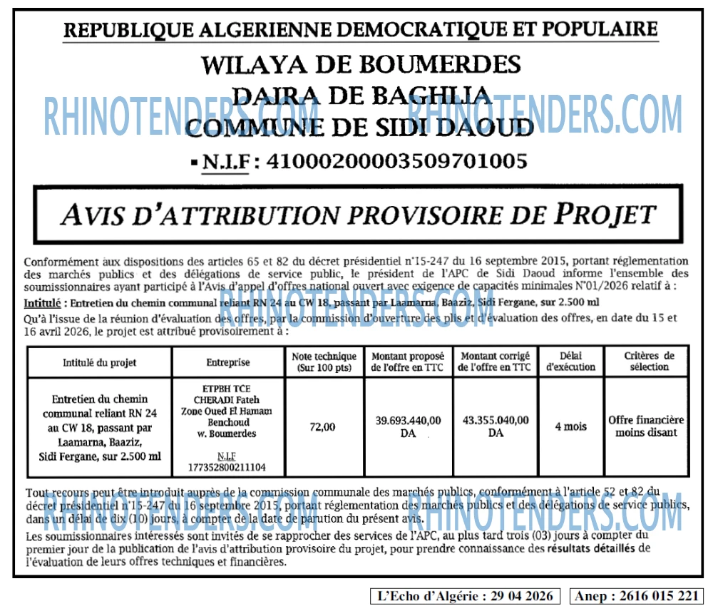 L'ECHO D'ALGERIE