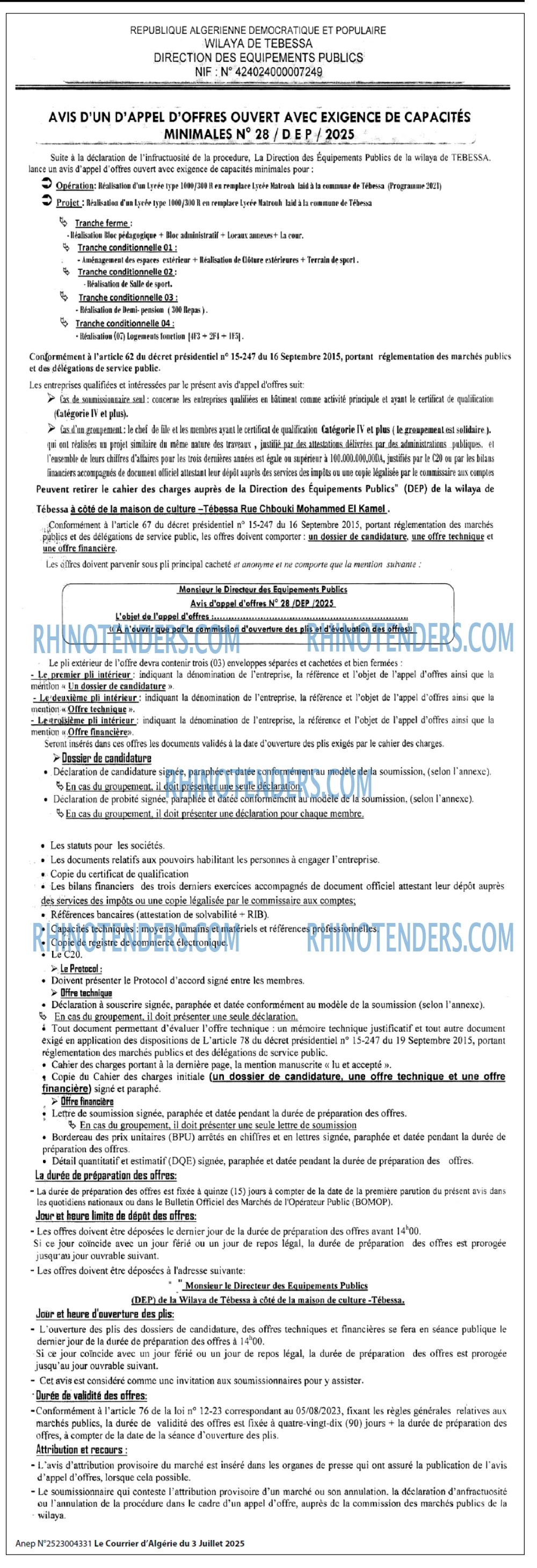 Le Courrier d'Algerie