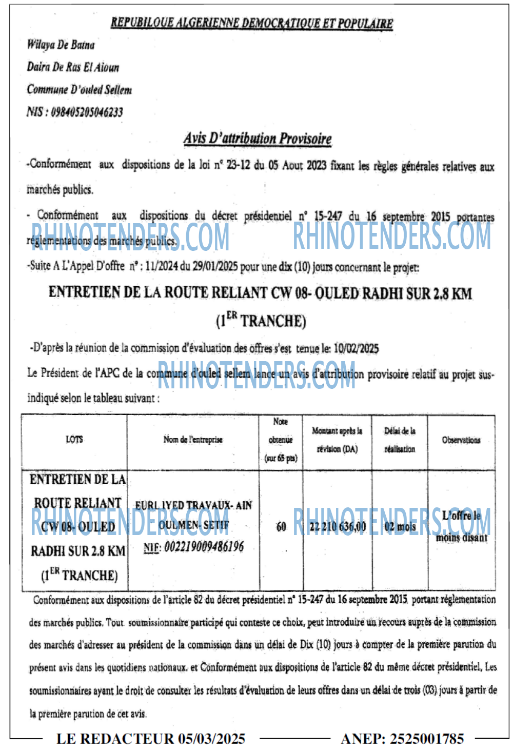 LE REDACTEUR