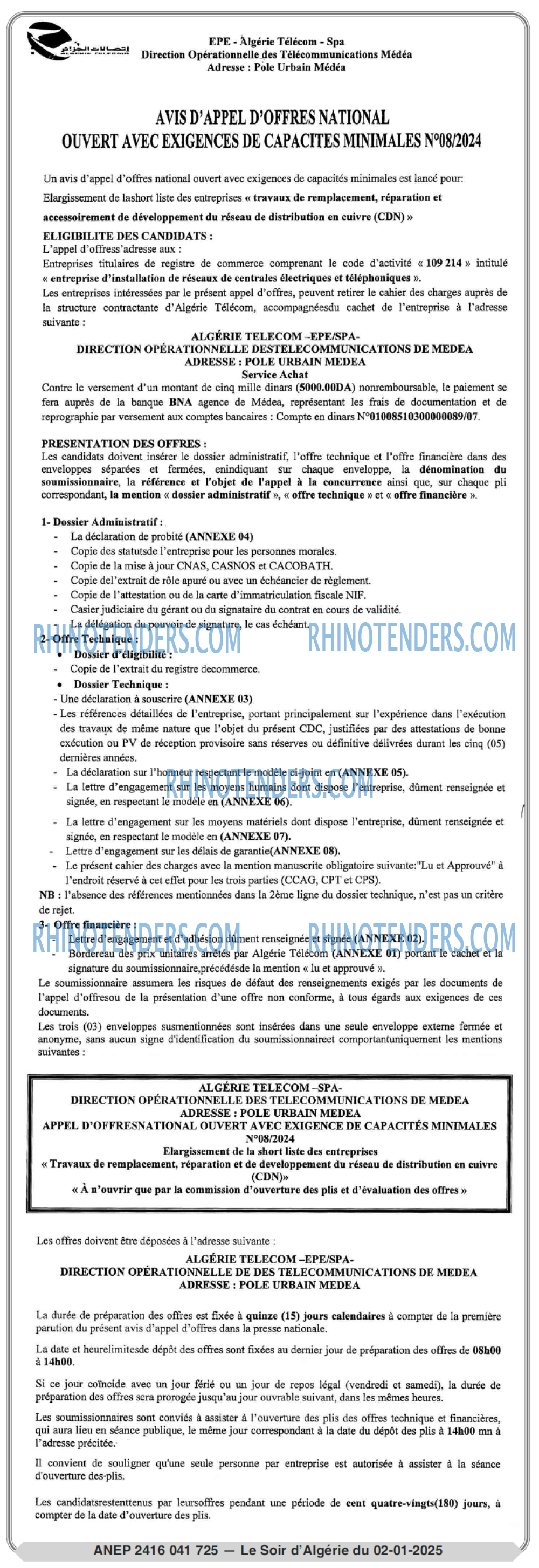 LE SOIR D'ALGERIE