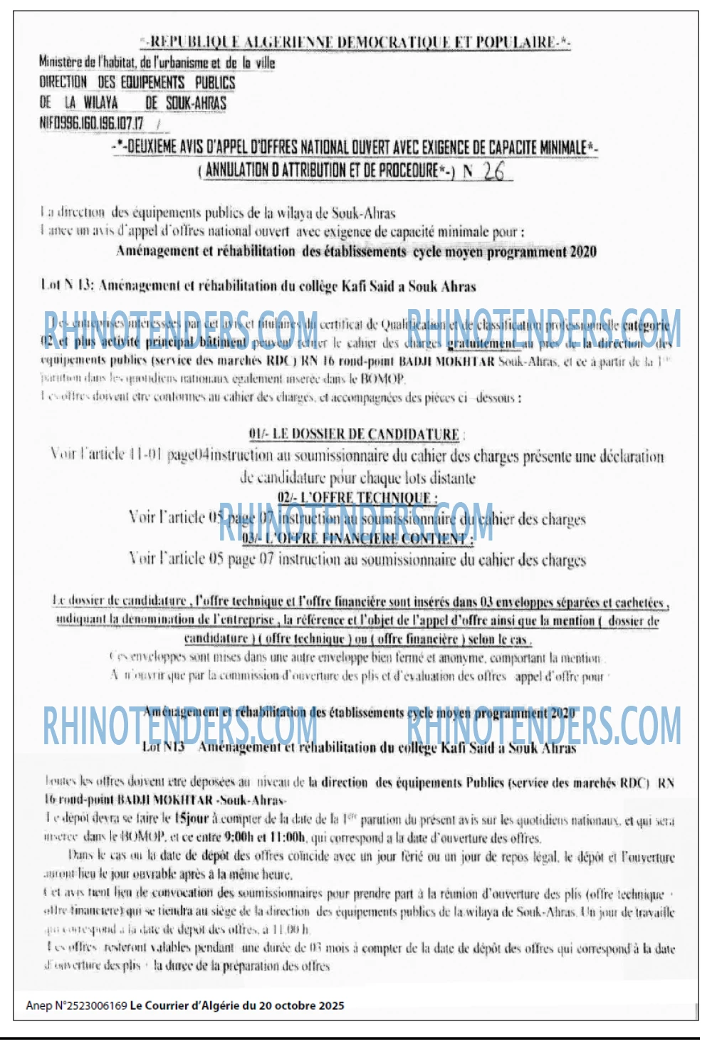 Le Courrier d'Algerie