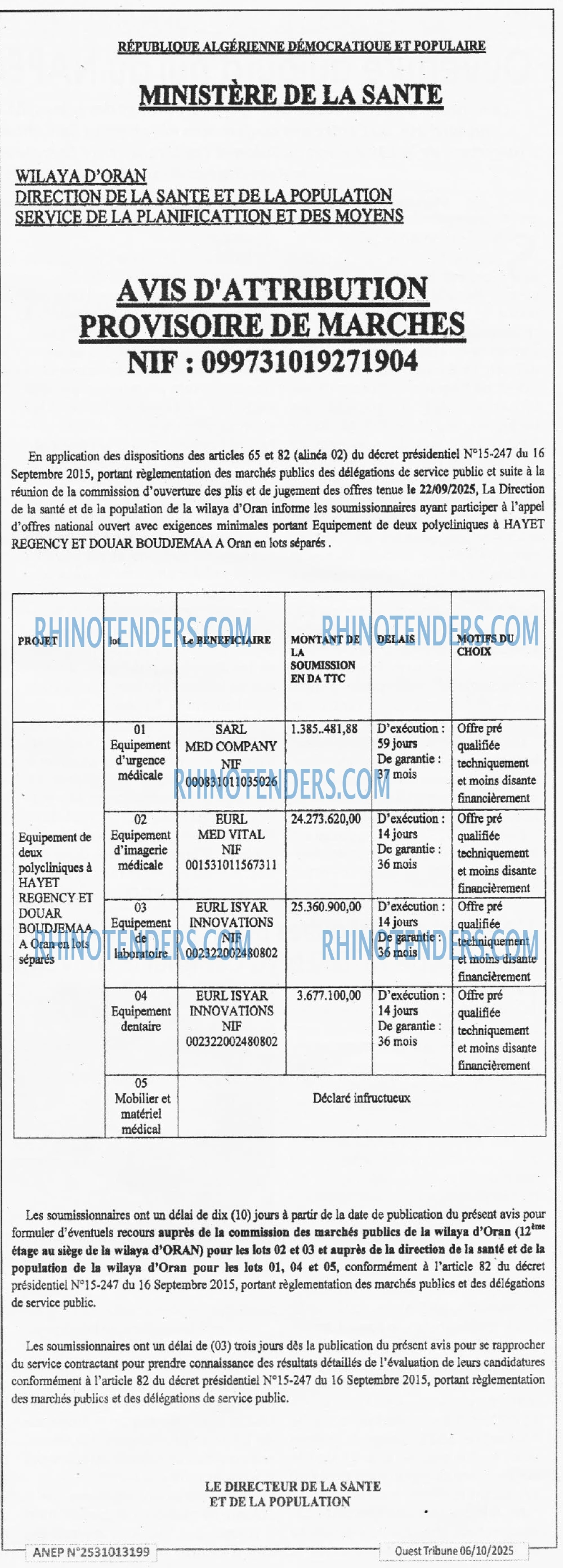 ouest TRIBUNE