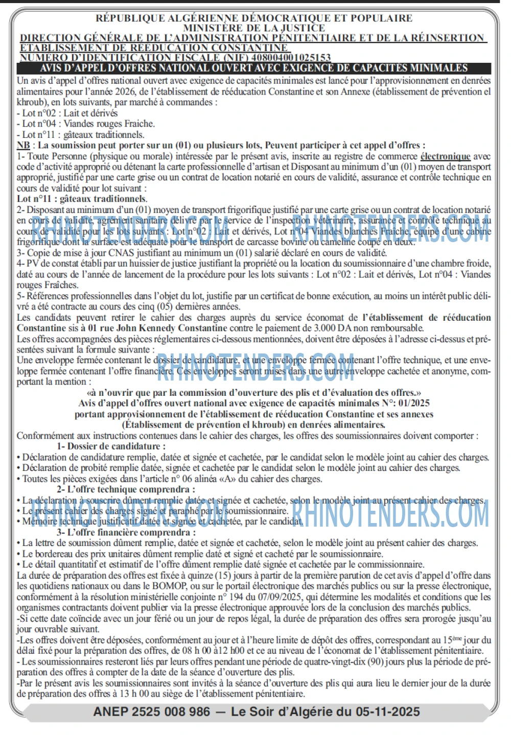 LE SOIR D'ALGERIE