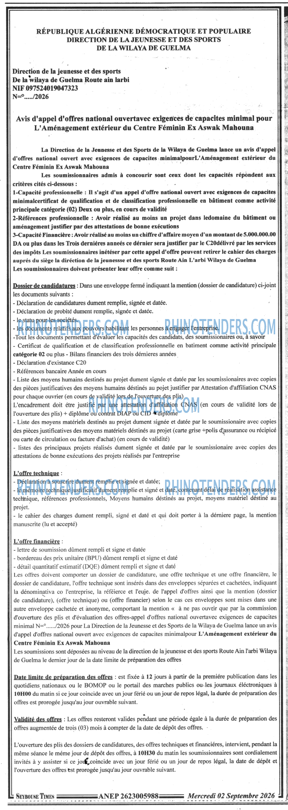 SEYBOUSSE TIMES